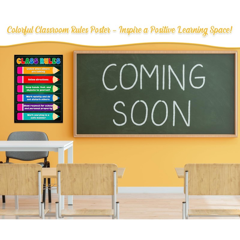 GMEMNOV Birthday Poster for Classroom - Class Rules Chart Poster