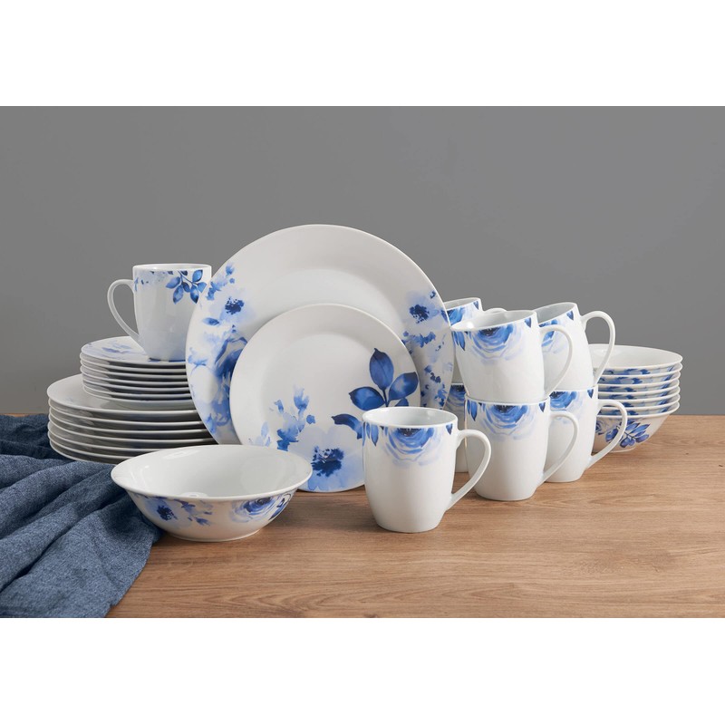 Fitz and Floyd Bloom 32-Piece Dinnerware Set, Service for 8,
