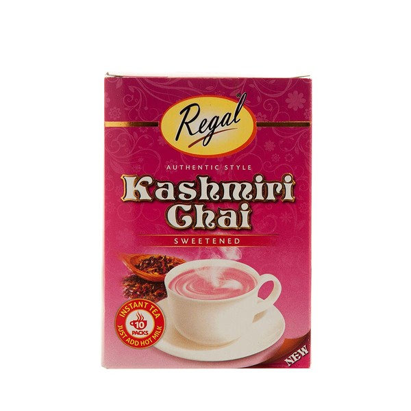 Regal Food Kashmiri Chai (Instant Tea) 10 Packs -An Aromatic Blend Of Spices And Green Tea Infused With Cardamom -Just Add Hot Milk
