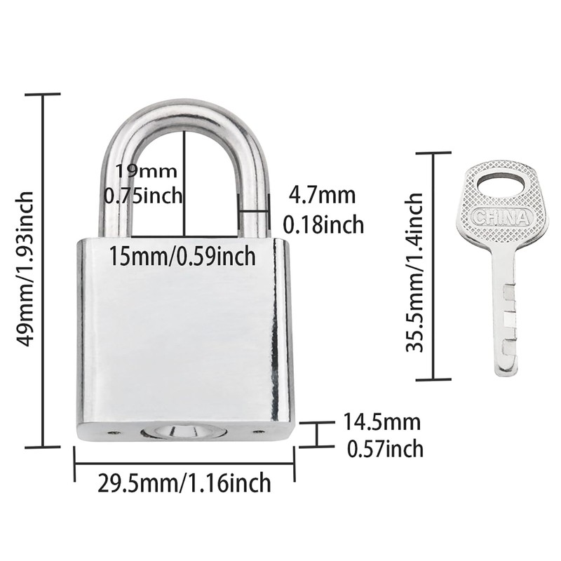 ZZLZX 2PCS Stainless Steel Pass Through Lock with 2 Keys