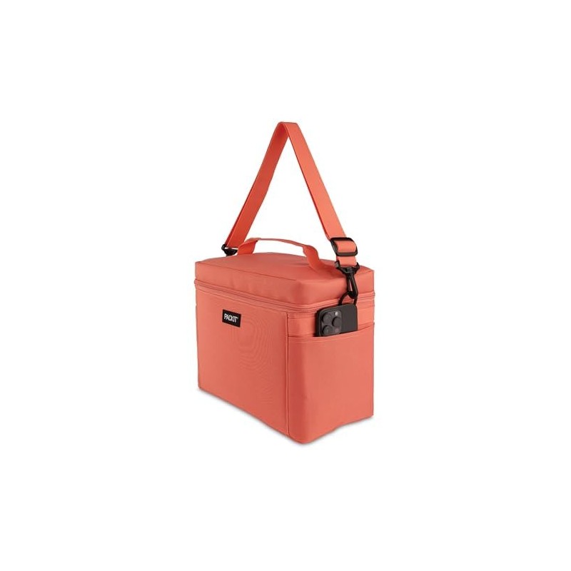 PackIt Freezable Newport Cooler, Papaya, Collapsible, Reusable, Built with EcoFreeze