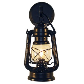 Black Rustic Wall Sconce Lantern, Farmhouse Wall Light Fixture for Bedroom, Kitchen, Living Room, Black Finish Small