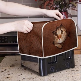Mumeson Cute 3D Cat Toaster Covers for Most Standard 4 Slice Toasters - Bread Maker & Oven Protection - Dustproof, Washable, Kitchen Decoration