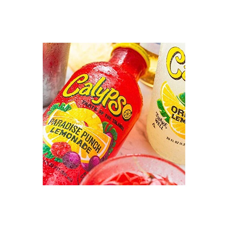 Calypso Lemonades 16 Ounce Glass Bottles 6 Pack (Paradise Punch