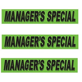 Car Dealer Vinyl Windshield Slogan Stickers - 3 Dozen (36 Piece) Chartreuse Window Sign Stickers for Car Lots (Manager's Special)