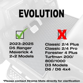 Evolution D5 Golf Cart Floor Mat Set- Rubber Double Diamond Design - Fits D5 2+2 (2 Forward + 2 Rear Facing) Including Evolution Maverick and Ranger Trims (Flamenco Trim, D5 2+2 Front & Rear Facing)