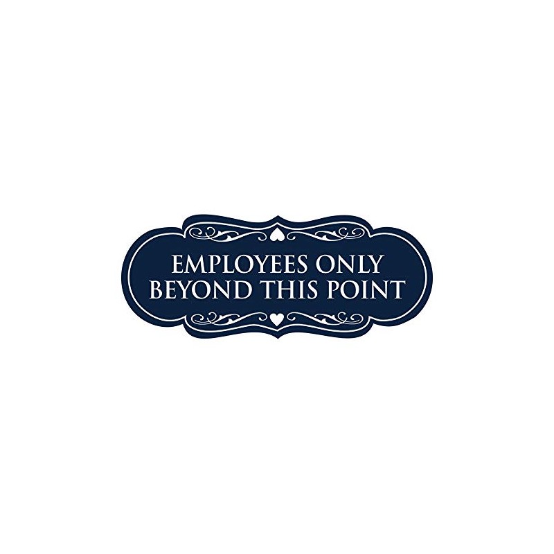 Signs ByLITA Designer Employees Only Beyond This Point Sign(Navy Blue/White)