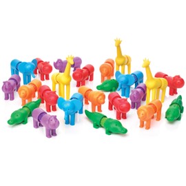 Magnetic Safari Animal Builder – 18-Piece STEM Construction Set for Mixing, Matching, Fine Motor Skills & Sensory Play