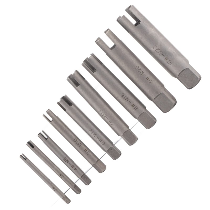 9 Pcs Tap Extractor Set 3/4 Flute Broken Head Screw