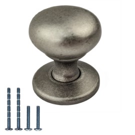Sets of 6 Cabinet Knobs from The Romeo Collection for Kitchen Doors & Drawers, Furniture, Cupboard Handles, Wardrobe Door Grey Antique Pewter Fittings by FFF (32mm knob)