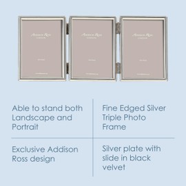 Addison Ross, Essentials Photo Frame, Silver Plate Treble, 2 x 3 Inches