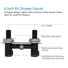 G-Sunny All Metal RV Shower Faucet, Camper Shower Faucet Valve, 4”RV Shower Replacement Valve Diverter for Indoor and Outdoor Shower