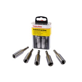 ToolPro Eye Lag Driver Set - 5 Pieces in Interlocking Storage Box for Quick Dispensing, Quick Install Bit Kit for Professional Drywall & Ceiling Installations
