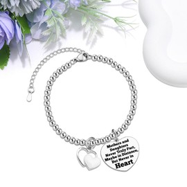 2PCS Daughter Mother Gift Bracelet Mothers Day Gifts for Mom Daughter Stainless Steel Bracelet Christmas Birthday Gift for Mother Daughters Graduation Gift for Daughters Bracelets Gifts for Mommy
