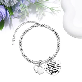 2PCS Daughter Mother Gift Bracelet Mothers Day Gifts for Mom Daughter Stainless Steel Bracelet Christmas Birthday Gift for Mother Daughters Graduation Gift for Daughters Bracelets Gifts for Mommy