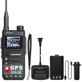 BAOFENG UV-26 Two Way Radio GPS Radio Long Range One Key Copy Frequency Walkie Talkie NOAA Weather Alert USB-C Charging Handheld Radio APRS AM