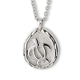 Aloha lokahi Hawaiian Jewelry Necklace, Surgical Stainless Steel, Honu, Stainless Steel Silver Cable Chain (Stainless Steel Width 2mm), Stainless Steel, No Gemstone