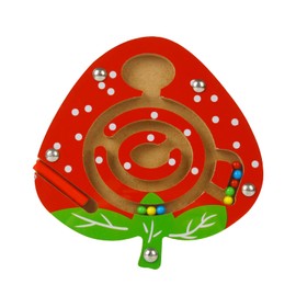 Andux Mini Wooden Magnetic Maze on Board Game for Children MGYX-01 (Strawberry)