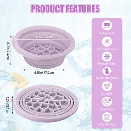 Folding ice Basin with Built-in ice Tray for Cold Compress Care, Portable Hand Basin to Soothe The Skin and Reduce Swelling, Suitable for Home use (Purple)