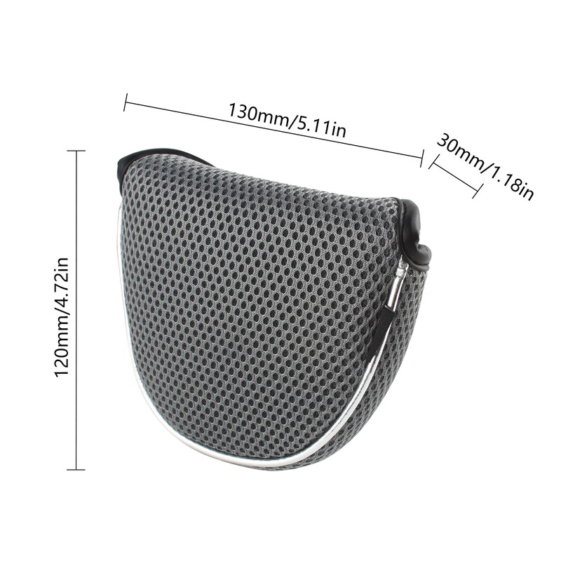 Andux Mesh Mallet Putter Cover Golf Putter Head Covers Gray,