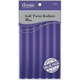 Annie Soft Twist Rollers, Purple, 7 Inch, 10 Count