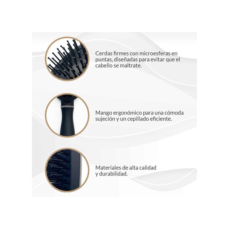 Cepillo para cabello PERKS Signature Professional Series Acolchonado ovalado, negro