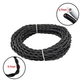 URCIANOW Black Braided Cable - 10M/32.8FT Twisted Fabric Electrical Wire 18AWG 2x0.75mm 2Core Vintage Braided Flex Cable for DIY Lamps & Industrial Pendant Lights