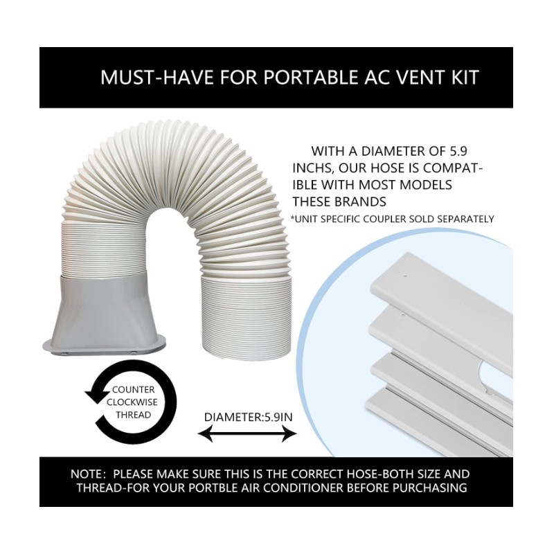 LEZIFU Portable AC Kit – Adjustable Window Cushion & 59"