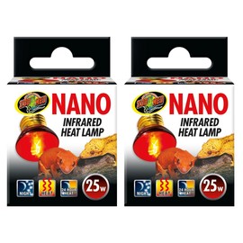 Zoo Med (2 Pack) Nano Infrared Heat Lamp, 25 Watt