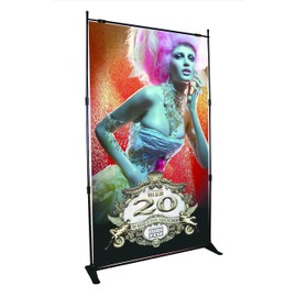 8' Width and 8' Tall Telescopic Banner Stand Step and Repeat Adjustable Backdrop Wall Exhibitor Expanding Display Photographic Background Trade Show