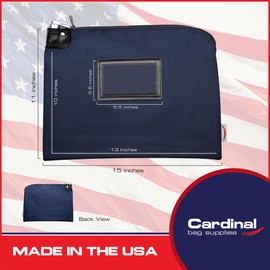 Cardinal bag supplies Locking Document Security HIPAA Compliant Bag, 11 x 15 inches (Navy)
