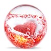 Hand Blown Glass Red Heart Paperweight ball for Birthday Gift,Home