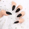 Matte Press on Nails Stiletto Almond Medium Length Black Pure