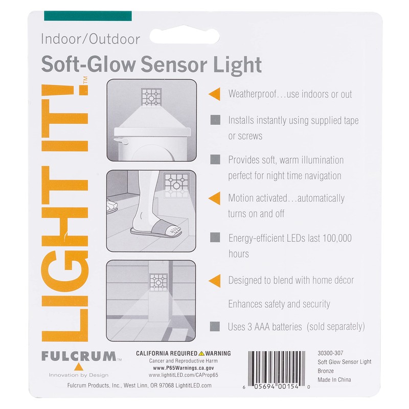 LIGHT IT! by Fulcrum, 30300-307 Soft-Glow Sensor Light, Bronze, Single