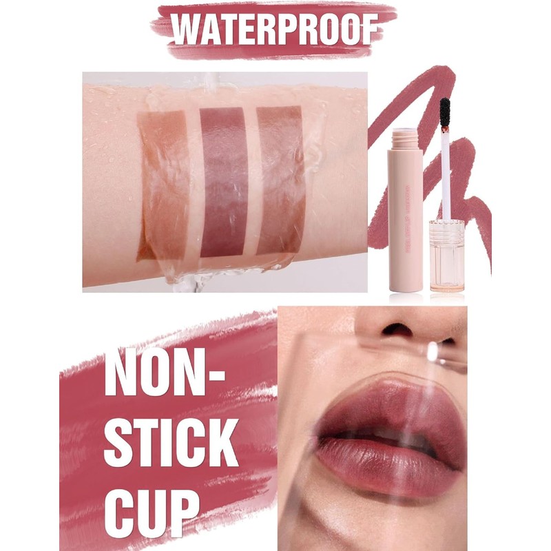 Erinde Delineador de Labios Peel off, Pintalabios Mate Resistente al