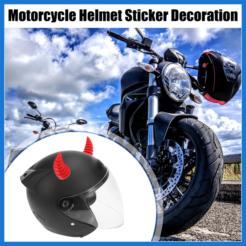 VekAuto 2pcs Threaded Car Motorcycle Helmet Bull Horn Style Decoration