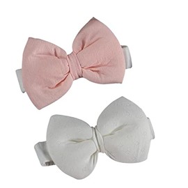 Headbands Hairbands Hair Bow Elastics Handmade Hair Accessories for Baby Girls Newborn Infant Toddlers Kids (WHİTE - SALMON)