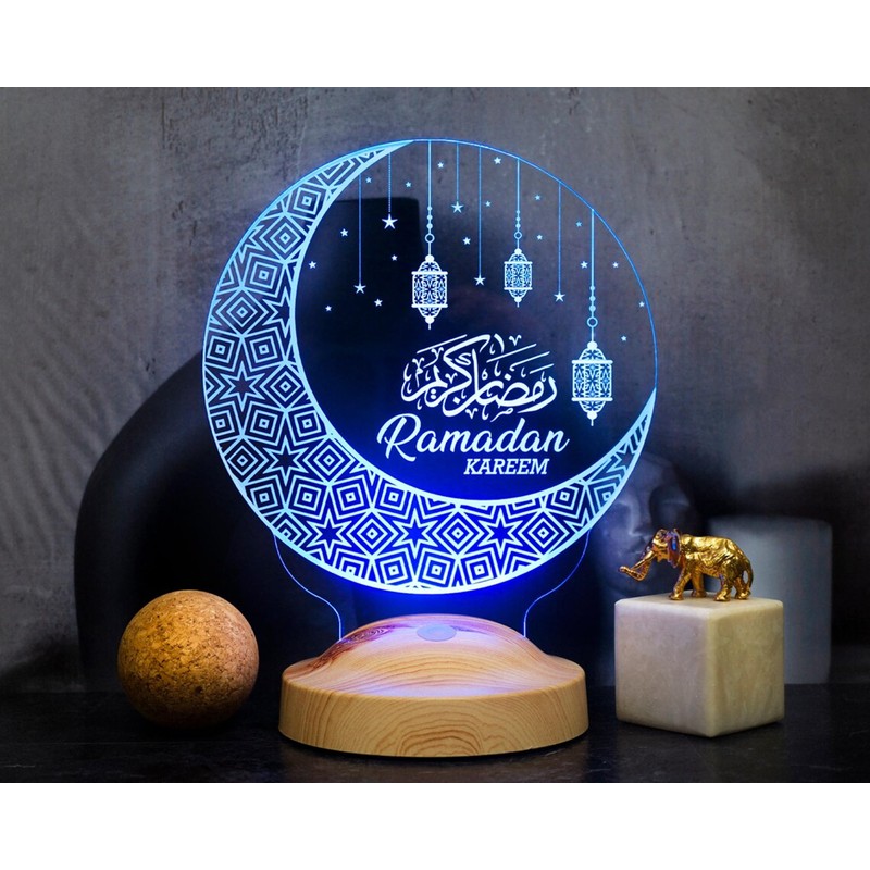 Ramadan Decorative Islamic Eid Mubarak Decoration 3D LED Lamp Gift
