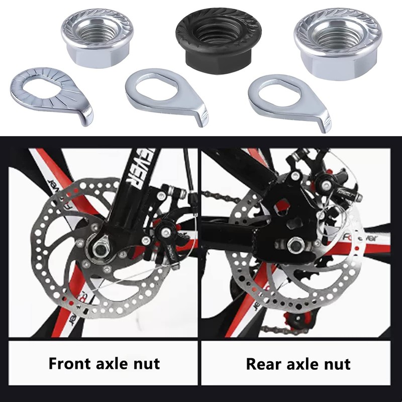 Pack of 12 Bicycle Axle Nuts, Flange Nuts, Flange Nuts