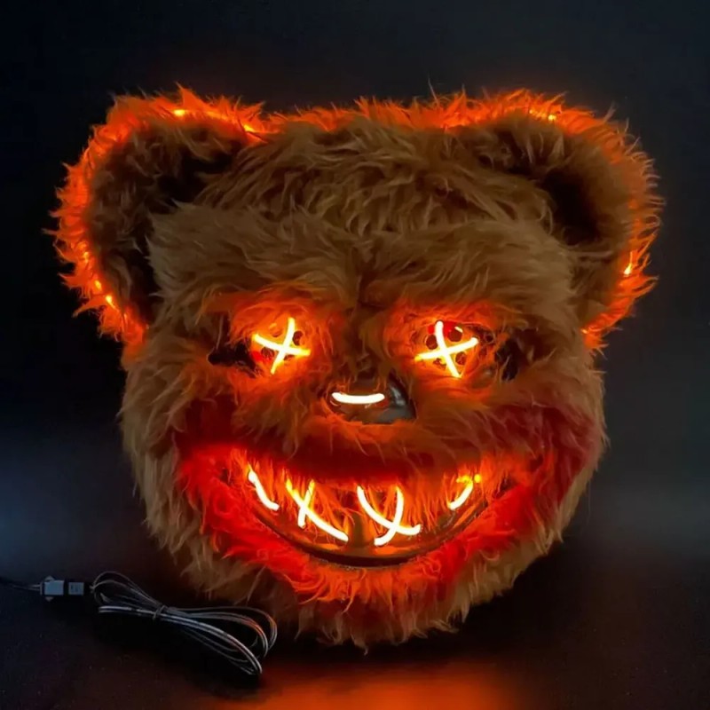 Pack 2 Mascaras Oso Y Conejo Con Luz Led Halloween
