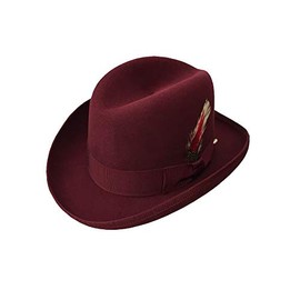 Deluxe Homburg Fedora Hat in Bordeaux (Small = 21.5")