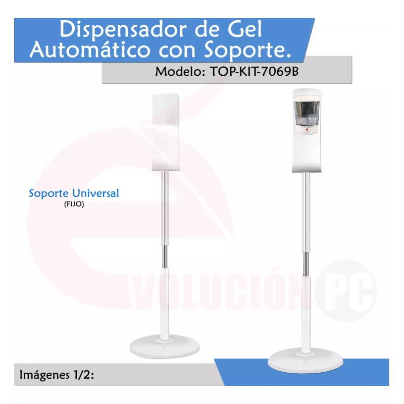 Seguridad Total Kit Despachador Gel Antibacterial + Pedestal Anticontacto V2
