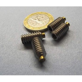 18-8 Stainless Steel Brass Tip Set Screw 1/4"-20 x .500" Thread Length 20 pcs.