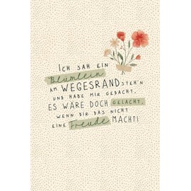 Skorpion Postcard with German Text "Blüchen Wegesrand Blumen Zuckerkanpapier