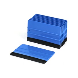 QWORK® 10-Piece Squeegee Set with Soft Felt Cloth Blue Felt Squeegee for Car Films, Wallpaper, Window Films and Tinting Films, 13 cm x 8 cm