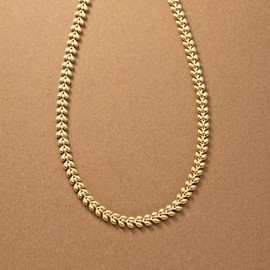 Cream Dot Necklace, Women's, Popular, Hypoallergenic, Stainless Steel, Surgical Stainless Steel, Short Chain, Leaf, Metal, Plump