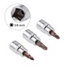 TA-VIGOR 3Pcs 3/8" Drive PH1 - PH3 Phillips Bit Socket,