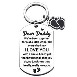 New Dad Gifts, First Time Dad Gift, First Fathers Day Keychain Gift for New Dads Expectant Father, Daddy to Be Gifts for 1st Time Dads, Baby Pregnancy Announcement for Husband, Gender Reveal Ideas