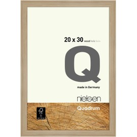 nielsen Bilderrahmen, 20 x 30 cm, Holz, Eiche Natur, Fotorahmen zum Auftstellen und Aufhängen im Hoch- & Querformat, Echtglas, Quadrum