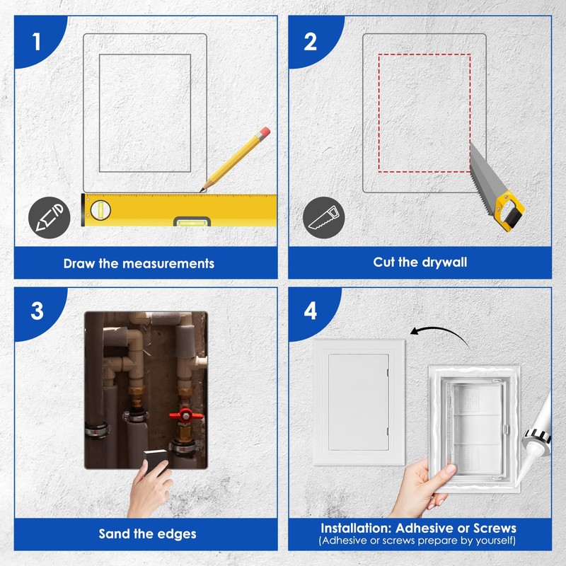 KitchenRaku Access Panel - Paintable Easy Access Doors with Hidden